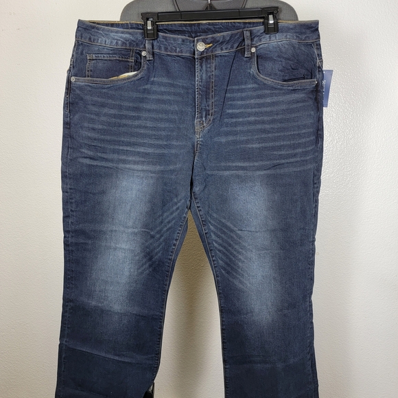 Buffalo Bitton Slim Boot/king Stretch Blue Denim Men's Jeans Size W 42 × L 32 - Picture 1 of 6